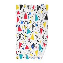 Yayeee 100% Cotton Hand Towels for Bathroom 16" x 28" Kitchen Towel, Colorful Triangles
