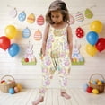 thumbnail image 2 of Toddler Girl Easter Outfit Sleeveless Romper Jumpsuit Bunny Eggs Print Summer Casual One Piece with Pockets 1-6T, 2 of 7