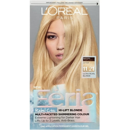 L'Oreal Paris Feria Rebel Chic Hi-Lift Blonde Multi-Faceted Shimmering Color, Ultra Pearl Blonde [11.21] 1