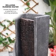 thumbnail image 5 of 39.37''H Modern Water Garden Fountain Outdoor 2 Tiered Cascading Indoor Waterfall Fountains S-Shape Flooring Standing Water Feature with LED Lights for Deck Backyard Porch Home Decor, 5 of 6