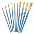 thumbnail image 1 of 1 set of 10 artist brushes of different sizes for adults and children, blue, 1 of 5