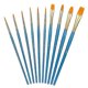 thumbnail image 1 of 1 set of 10 artist brushes of different sizes for adults and children, blue, 1 of 5