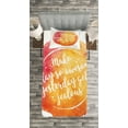 thumbnail image 3 of Ambesonne Saying Quilted Bedspread Set 2 Pcs, Grungy Art, Twin Size, Dark Coral Orange Yellow, 3 of 3