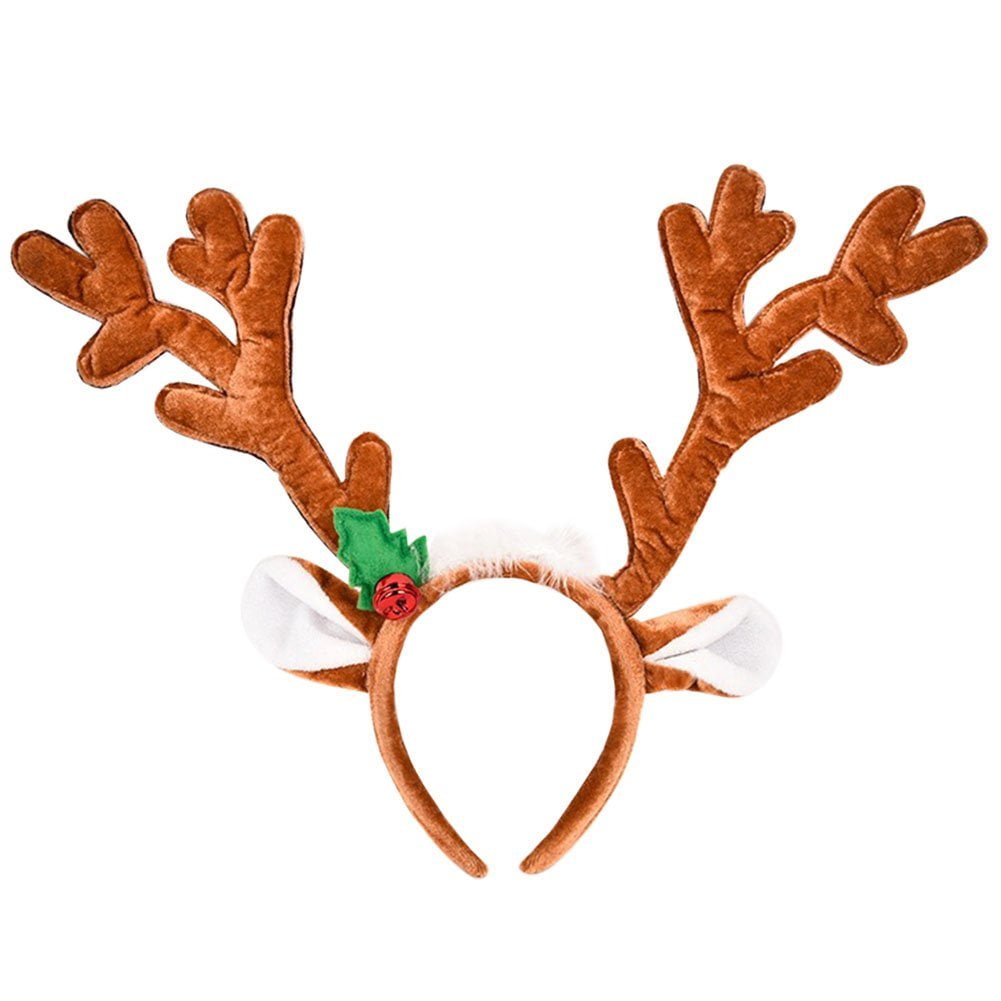 Reindeer Antlers With Bells Headband Christmas Dress Up One Size