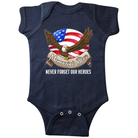 

Inktastic Memorial Day- Never Forget Our Heroes- Bald Eagle Gift Baby Boy or Baby Girl Bodysuit