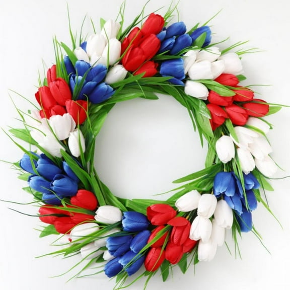 Tulip Wreath for Front Door Summer Fall Large Wreaths for Outdoor Door Indoor Wall Or Window Décor Festival Decoration