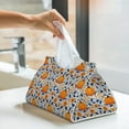 thumbnail image 5 of Kdxio Blue Orange Pumpkin fall Print Tissue Box Cover,Modern PU Leather Rectangular Tissue Box Holder for Bathroom Living Room Bedroom Office Desk Car Home, 5 of 6