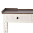 thumbnail image 2 of Benjara BM216891 2 Drawer Wooden Console with Tray Top & Open Bottom Shelf, White & Brown - 12.5 x 35.5 x 29.5 in., 2 of 5