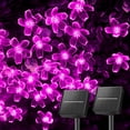 thumbnail image 1 of Guirnalda de luces solares Brightown, 120 LED, 16 m, resistentes al agua, color rosa, 1 of 7