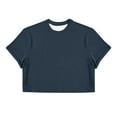 thumbnail image 4 of Evdexr Men's Boxy Cropped Cut T Shirts Short Sleeve Round Neck Tee Casual Basic Tops Navy S, 4 of 5
