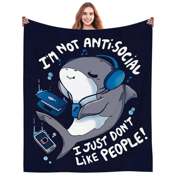 Shark Gifts Blanket for Women Cute Sea Animal Sharks Throw Blanket Stuff Sea Animal Plush Shark Gifts for Women Adults Sharks Lovers Birthday Party Decorations 80"X60"