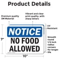 thumbnail image 2 of (2 Pack) No Food Allowed OSHA Notice Sign 10 Inch X 7 Inch Vinyl Label Decal Sticker Weather Resistant, UV Protected for Workplace, Business, and Construction Site, Made in the USA, 2 of 7