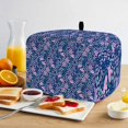 thumbnail image 2 of Toaster Cover 2 Slice, Pink Blue Flowers Dustproof Bakeware Oven Protector with Top Hook, Watercolor Pastoral Botanical Waterproof Small Kitchen Appliance Toasters Dust Cover, 11"x6"x8", 2 of 9
