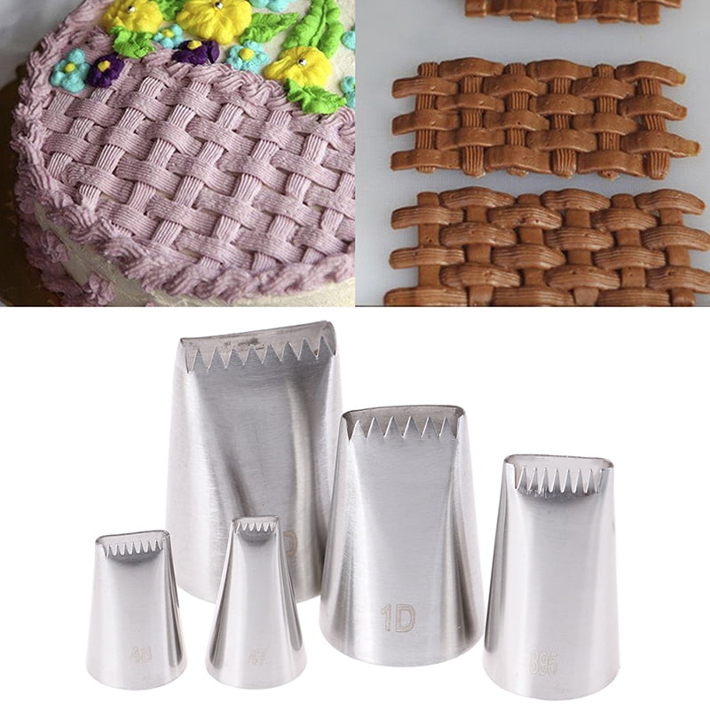 1/3PCS Bakeware Cupcake Pastry Tips Stainless Steel Basket Weave Icing Piping Nozzles Ice Cream Tool Cake Decorating Baking Mold