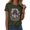 Army Green, variant on Gunia Halloween T Shirt Women Cotton Ghost Graphic Print Short Sleeve Crew Neck Casual Holiday Tops Tee Shirts Army Green S-2Xl