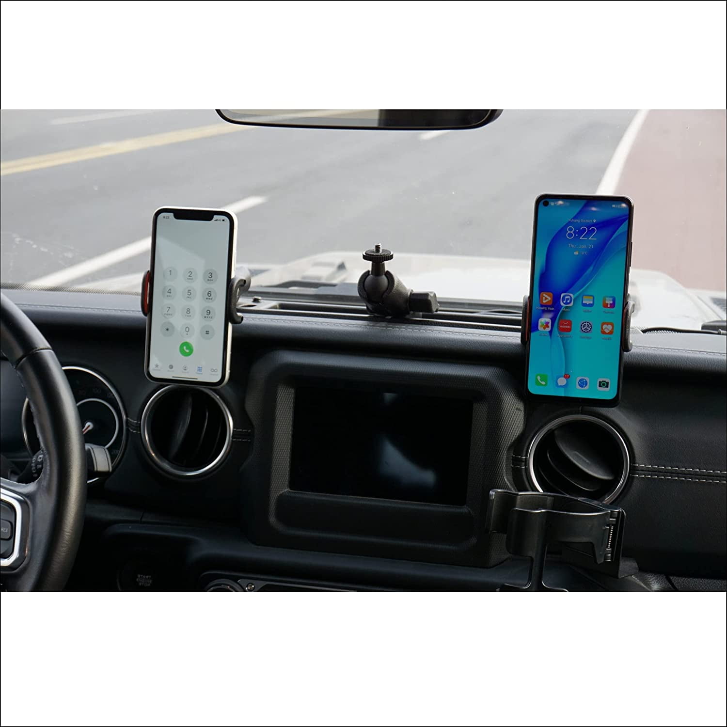 JL201 Phone Mount Pack for Jeep Wrangler JL JLU 2018 to Current and  Gladiator 2020 to Current 