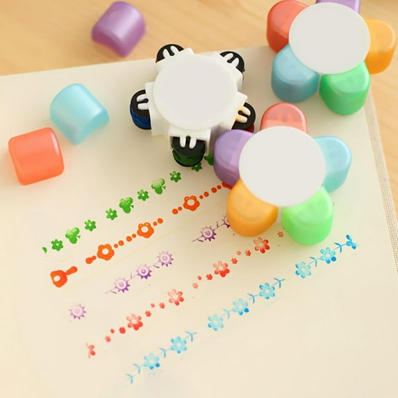 3x Mini Stamp for Kids Children Funny Toys Projects Supplies Self Inking Stamps Teacher Stamps Flower Stamps for DIY Crafts Child Gifts