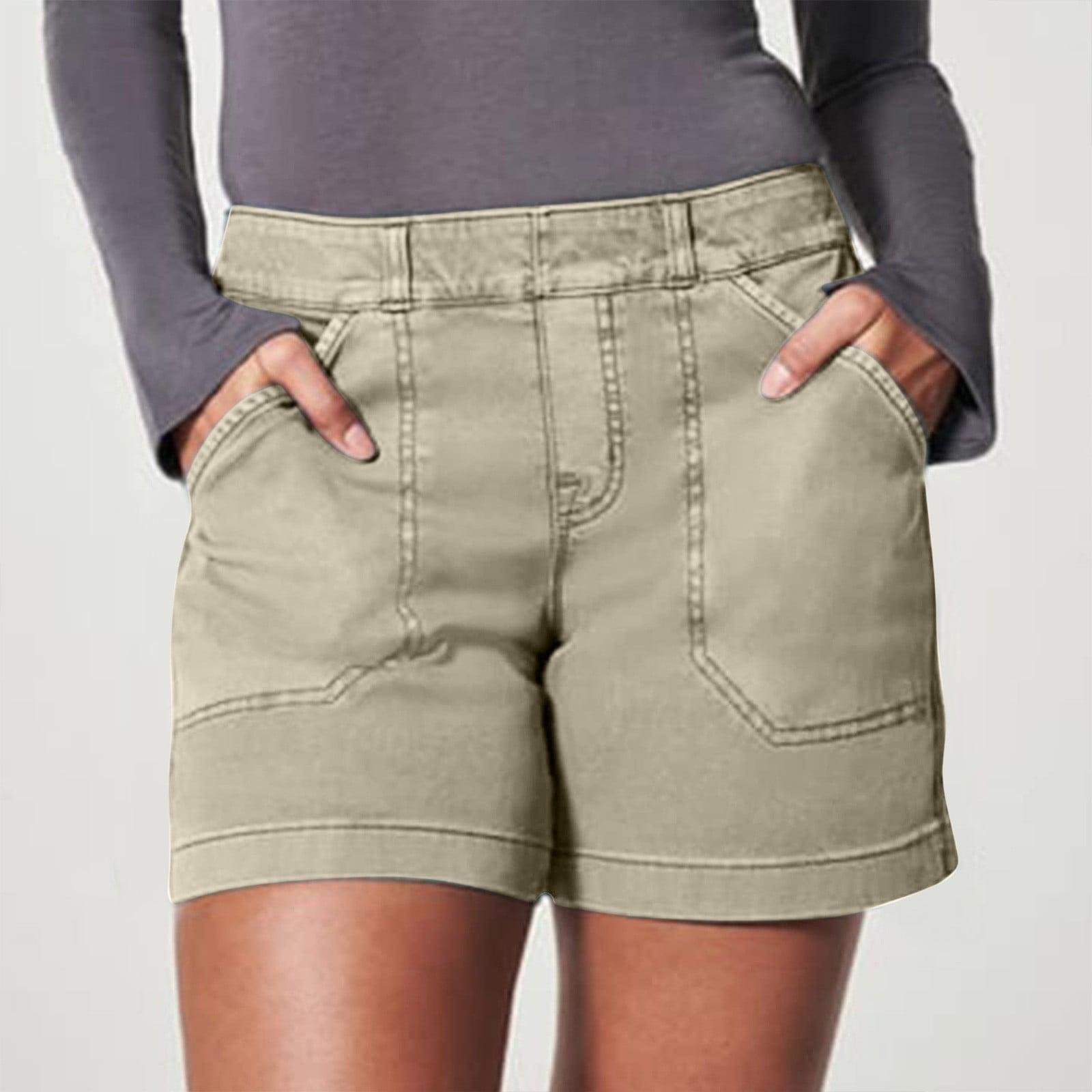 Finelylove Women Jean Shorts Womens Gym Shorts High Waist Rise Weight