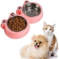thumbnail image 5 of Cuenco de acero inoxidable KAIYANG para gatos antideslizante y antiderrames elevado rosa, 5 of 5