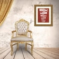 thumbnail image 3 of Fab Funky 26x32 Gold Ornate Wood Framed with Double Matting Museum Art Print Titled - Whale Family White On Red, 3 of 4