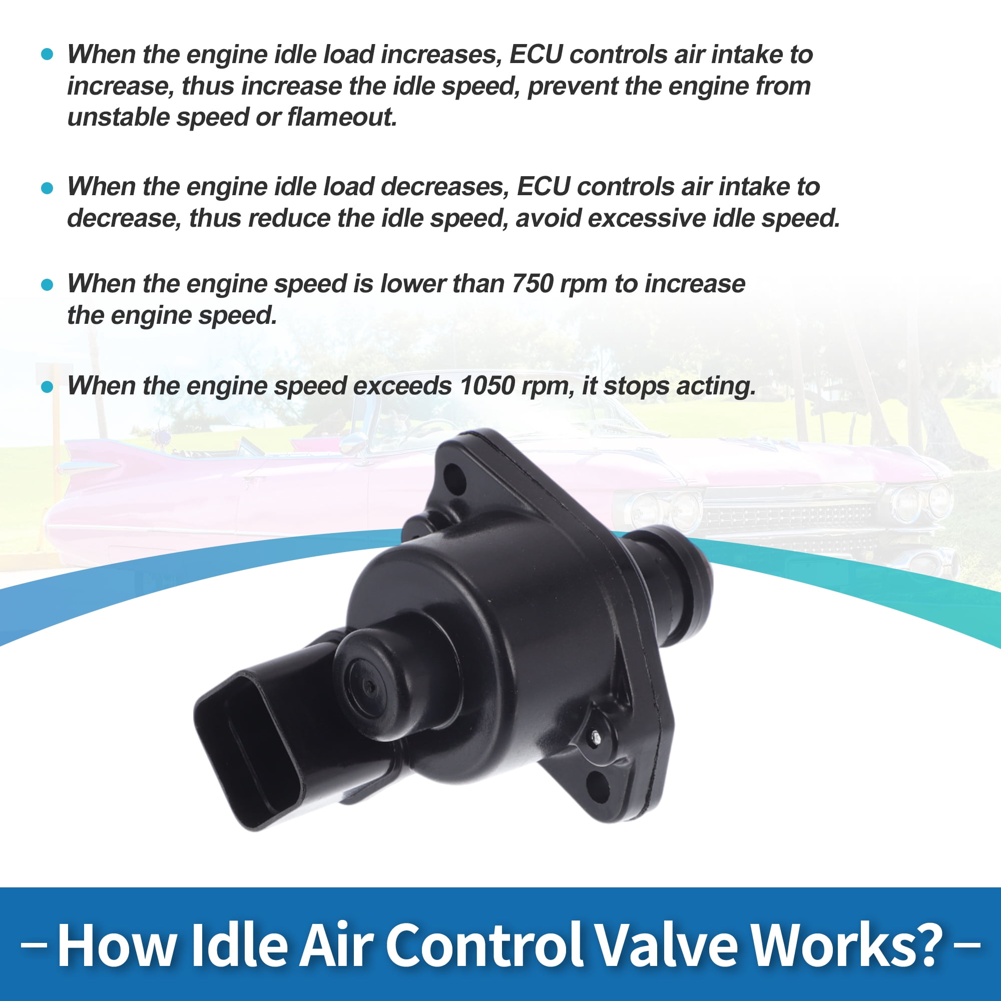 Unique Bargains Car Idle Air Control Valve for Chevrolet Tracker 2.0L L6 Replace No.E9T18071 IACV Idle Motor Idle Air Control Valve for Stable Engine Operation