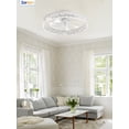 thumbnail image 5 of Zardon 18" Ceiling Fan with Light, Low Profile Flush Mount, Remote and Smart App Control, 6 Speeds and Quiet Reversible DC Motor for Bedroom, Living Room, Kitchen, 5 of 8