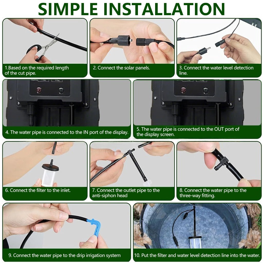Water Saving Automatic Drip Irrigation Systems With 6 Timer Modes Ideal For Vacation Home Greenhouses Garden Balcony Car