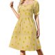 thumbnail image 1 of Vestido de flores amarillas de manga corta, vestidos de ceremonia, vestidos de lujo, 1 of 7