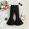 thumbnail image 2 of Gibobby Girls Linen Pants Summer Pants Kids High Waisted Pants for Girls with Pockets,Black,3-4 Years, 2 of 9