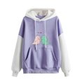 thumbnail image 2 of Pntutb Mujeres Moda Casual Estampado Cuello Redondo Suelto Manga Larga Tops Cortos Blusa Sin Capucha Sudaderas Pntutb Pntutb-1316, 2 of 5
