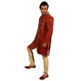 thumbnail image 2 of Pyjama Col Haut Indien Mariage Rouille Sherwani Kurta pour Hommes. Ce Produit Est Fait sur Commande., 2 of 4