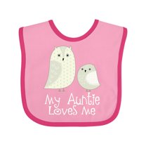 Inktastic My Auntie Loves Me Owl Boys or Girls Baby Bib
