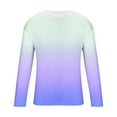 thumbnail image 5 of Long Sleeve Shirts for Men Gradient Color Crewneck Loose T-Shirts Lightweight Breathable Athletic Tops, 5 of 5