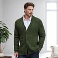 thumbnail image 2 of Dpytoraw Male Sweater Cardigan Lapel Long Sleeved Flower Knitted Jacket, 2 of 5