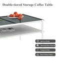 thumbnail image 7 of Tcbosik 2-Tier Coffee Table with Gray Tempered Glass Top, 38.3" Cocktail Table with Metal Legs, Center Table for Living Room, White, 7 of 7