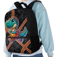 thumbnail image 4 of Uorisanigo 17 inch Basketball Dinosaur Backpacks for School with Adjustable Padded Straps Universal Kids Backpack Fit Preschool Elementary Kindergarten Bookbag 6-12 Year Old, 4 of 6