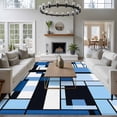 thumbnail image 2 of 6x9 Washable Area Rug, Abstract Non-Slip Large Rectangle Rug for Living Room Dining Room, Medieval Blue Black Geometrical Indoor Floor Mat for Home Decor, 2 of 9