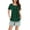 Army Green, variant on Womens Summer Outfits 2 Piece Ruched Round Neck Short Sleeve Tees Striped Shorts Loose Lounge Sets