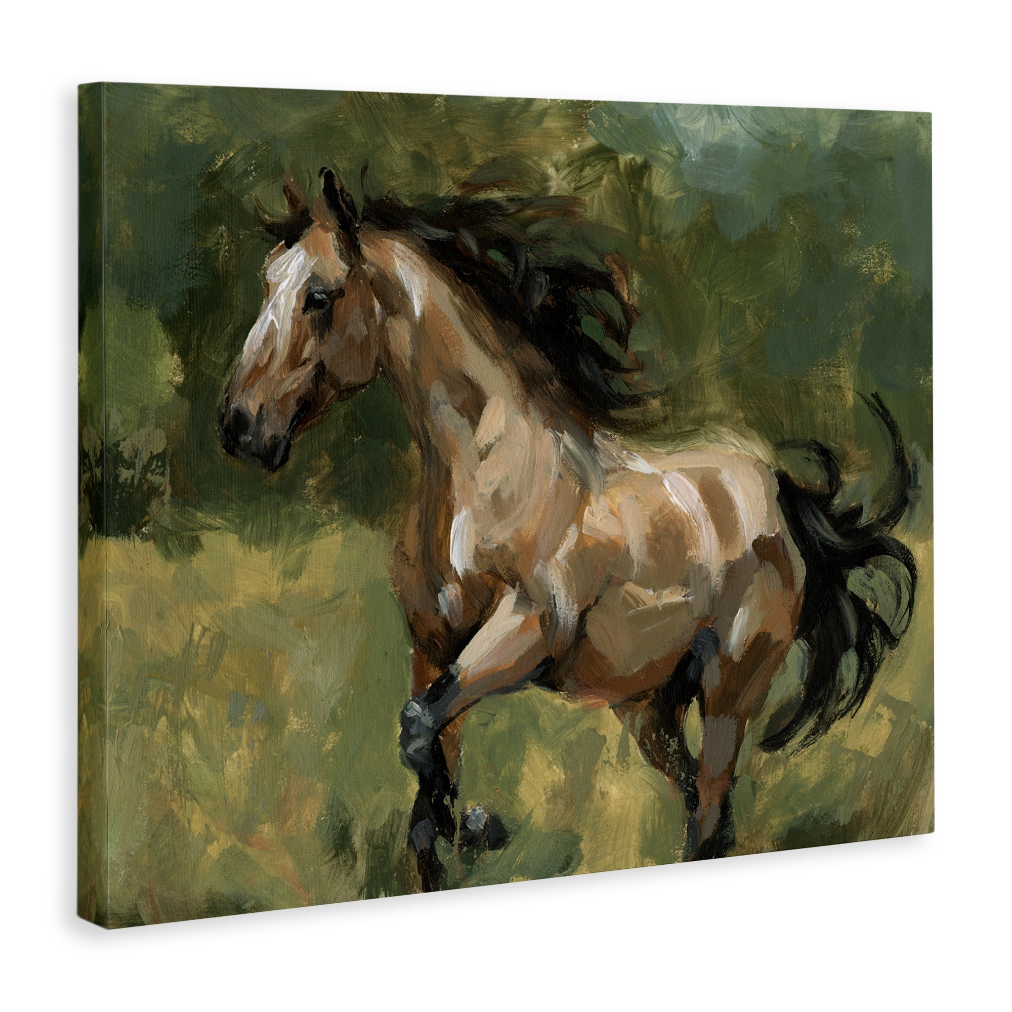 Stupell Industries Brown Mare Painting Animals Painting Wrapped Canvas Art Print Wall Art, 30 x 24