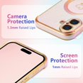 thumbnail image 3 of XIHAMA Magnetic iPhone 16/Pro/Plus/Pro Max Case, Cute Luxury Rainbow Color Phone Case with Love Heart Pattern, Electroplated Edge Camera Lens Protection Shockproof Phone Case for Women, 3 of 4