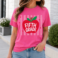 thumbnail image 2 of Back To School Shirt, Personalized Grade Level Shirt, Custom Apple School Outfit, Pink Teacher Student Tee, First Day Of School Gift, 2 of 10