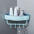 thumbnail image 7 of SPRING PARK Shower Corner Shelf with 4 Hooks, Wall Mounted Shower Organizer for Bathroom and Kitchen Storage Organizers, 7 of 7