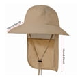 thumbnail image 3 of Men Women Sun Protection Hat, UPF 50+ Wide Brim Breathable Neck Flap, Summer Outdoor UV Protection Bucket Cap, Hat for Hiking Gardening Beach Summer Outdoor, 3 of 6