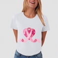 thumbnail image 2 of Towmus Breast Cancer Awareness Shirts for Women Crew Neck Loose Fit T Shirt Pink Ribbon Graphic Tees Pink, 2 of 5