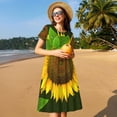 thumbnail image 4 of Vsdgher Tournesol3 pour Femmes Été 2025 Robes Midi Décontractées Légères Manches Courtes Col Rond Robe de Plage, 4 of 6