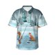 thumbnail image 1 of Fotbe Gnome And Red Fox Fishing Camisa Hawaiana para Hombre Unisex – Camisa Casual de Verano con Botones de Manga Corta de Algodón y Lino,Medium, 1 of 7