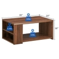 thumbnail image 2 of Gymax 2-Tier Coffee Table Sofa Side Table w/ 2 Shelves for Living Room Walnut, 2 of 10