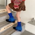 thumbnail image 6 of Komoo Women Faux Fur Leg Warmers 80s 90s Kawaii Knit Patchwork Fluffy Leg Warmers Furry Boot Covers, 6 of 8