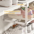 thumbnail image 3 of Bohorizon  Expandable  Shoe Rack Organizer for Closet, 15.7"-27.6" Width Adjustable, Retractable Hanging Cabinet Shoe Shelf for Space Saving, Pack of 2, White, 3 of 7