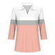 thumbnail image 4 of Camiseta de Solapa de Cuello en V de la Manga Superior de 3/4 de las Mujeres, Uso Diario Cómodo Casual, 4 of 4